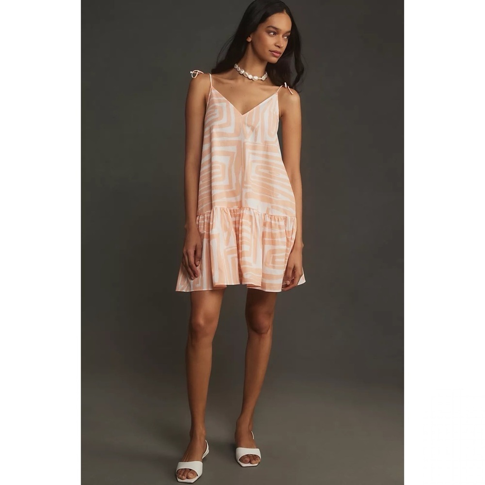 Anthropologie Maeve Sleeveless Flounce Swing Mini Dress Sz S - Picture 1 of 10